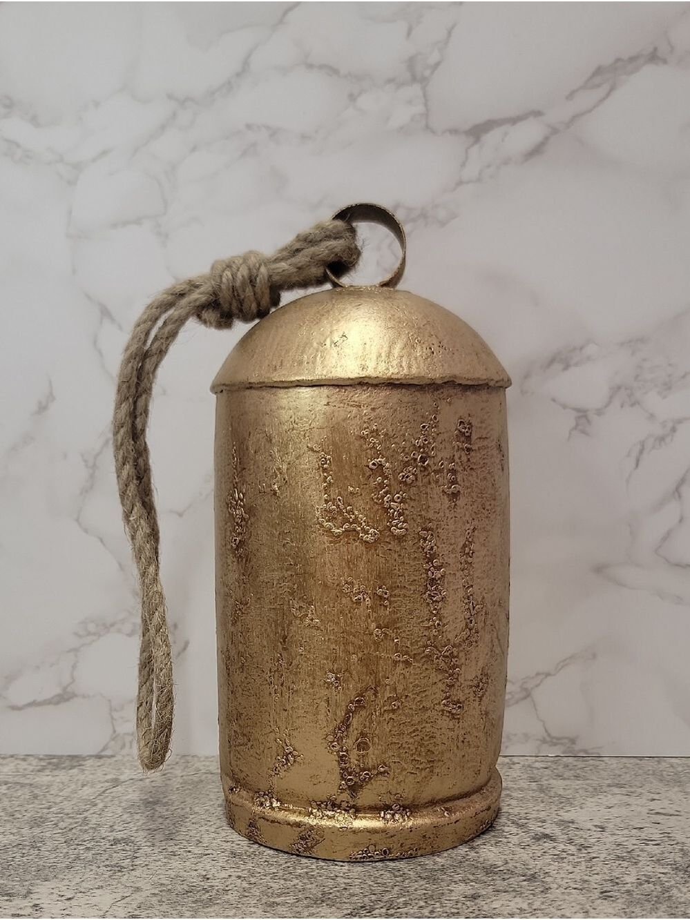 Rustic decorative large golden metal bell